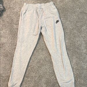 Nike Gray Sweatpants Tapered Fit Elastic Cuffs
